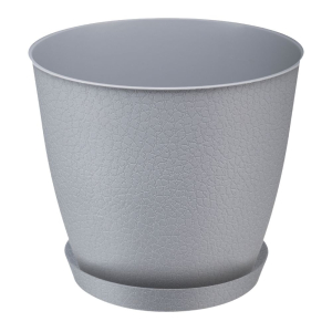 Doniczka z podstawką PELLA 17,5cm szary